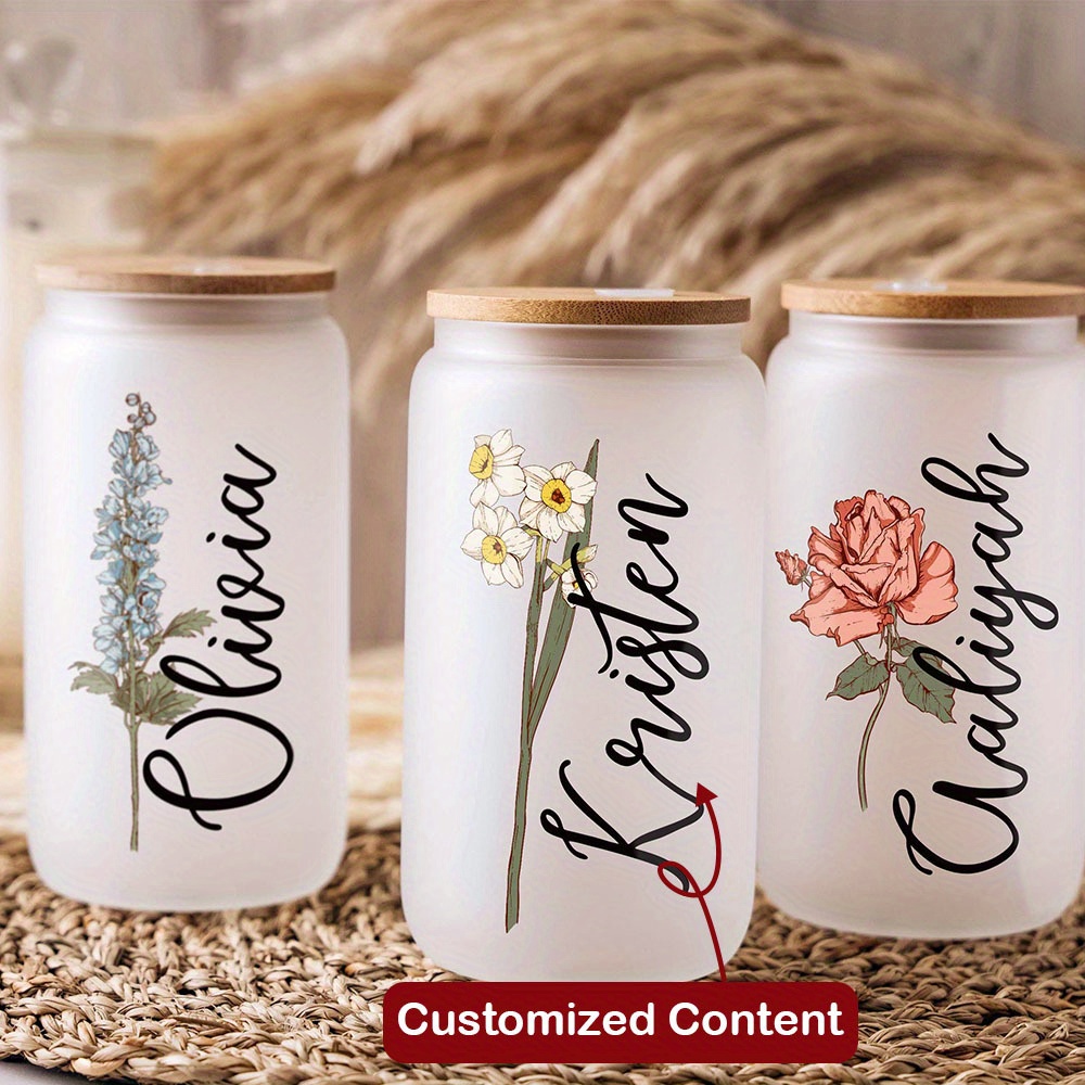 Custom Birth Flower Name Glass - огляд і ціна Coffee Equipment