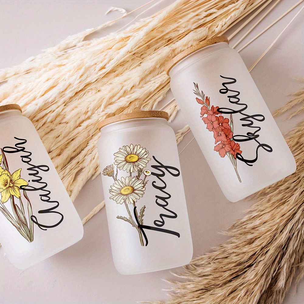 Custom Birth Flower Name Glass - огляд і ціна Coffee Equipment