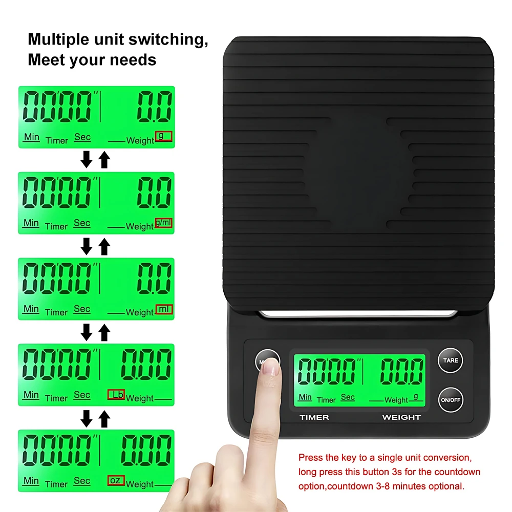 3/5KG coffee drip scale, black - огляд і ціна Scale Drip Timer